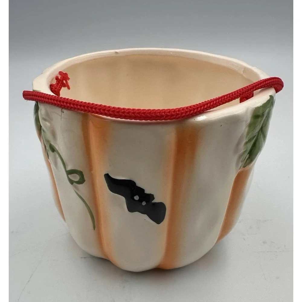 Royal Norfolk Halloween Hand painted basket bowl ceramic 3